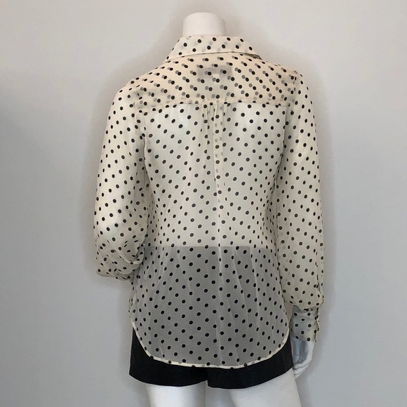 Fifteen-Twenty | Sheer Silk Polka Dot Blouse | S - Picture 3 of 5